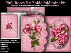 Pink Roses 5x7 Side Fold Mini Kit
