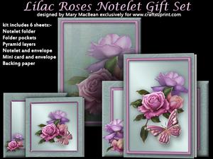 Lilac Roses Notelet Gift Set