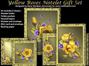 Yellow Roses Notelet Gift Set
