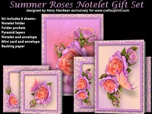 Summer Roses Notelet Gift Set