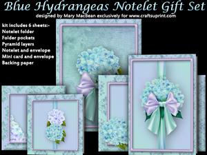 Blue Hydrangeas Notelet Gift Set