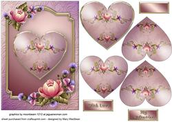 Hearts and Roses - Pink
