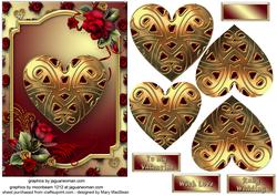 Hearts and Roses - Red and Gold
