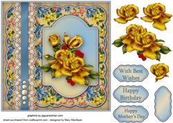 Golden Roses, Lace and Pearls