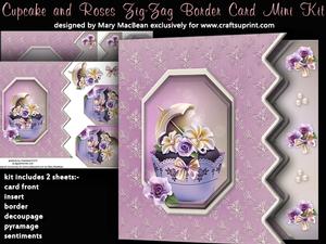 Cupcake and Roses Zig Zag Border Mini Kit