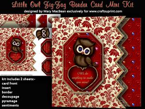 Little Owl Zig Zag Border Card Mini Kit