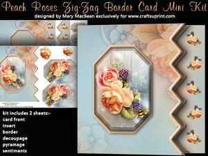 Peach Roses Zig Zag Border Mini Kit