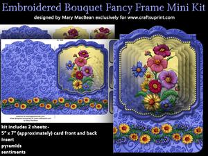 Embroidered Bouquet Fancy Frame Mini Kit