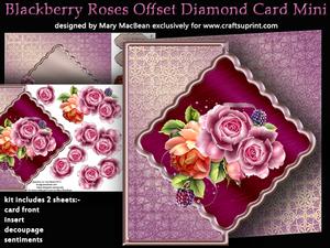 Blackberry Roses Offset Diamond Card Mini Kit