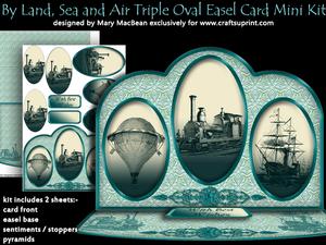 By Land, Sea and Air Triple Oval Easel Card Mini Kit