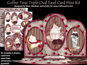 Coffee Time Triple Oval Easel Card Mini Kit