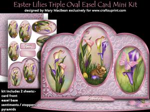 Easter Lilies Triple Oval Easel Card Mini Kit