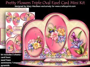 Pretty Flowers Triple Oval Easel Card Mini Kit