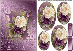 Cream and Plum Cluster Multi-use Pyramid Card