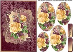 Vintage Roses Pyramid Card