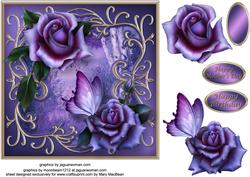 Roses in the Woodland Decoupage Card Front