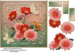 Gorgeous Gerberas Decoupage Card Front