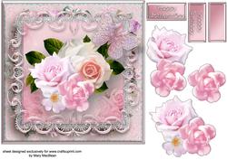 Pink Cluster Decoupage Card Front