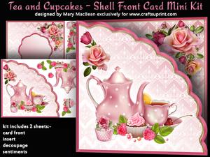 Tea and Cupcakes - Shell Front Card Mini Kit