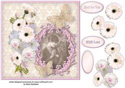 Portrait with Daisies Decoupage Card