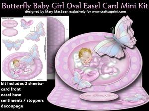 Butterfly Baby Girl Oval Easel Mini Kit