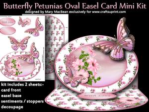 Butterfly Petunias Oval Easel Mini Kit