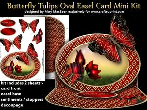Butterfly Tulips Oval Easel Mini Kit