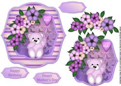 Teddy for Mum Shaped Topper