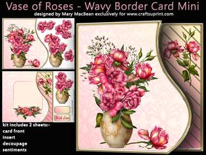 Vase of Roses - Wavy Border Card Mini Kit