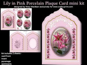 Lilies in Pink Porcelain Plaque Card Mini Kit