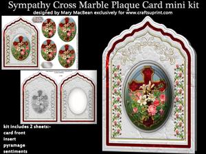 Sympathy Cross Marble Plaque Card Mini Kit