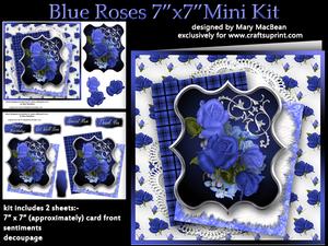 Blue Roses 7" x 7" Mini Kit