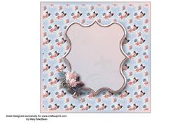 Shabby Chic Flowers 7" x 7" Insert