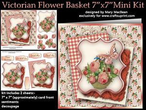 Victorian Flower Basket 7" x 7" Mini Kit