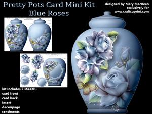 Pretty Pots Card Mini Kit - Blue Roses