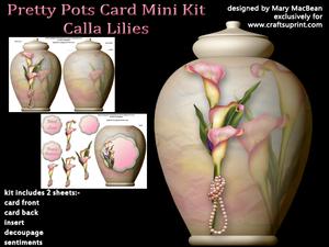 Pretty Pots Card Mini Kit - Calla Lilies
