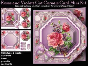 Roses and Violets Cut Corners Card Mini Kit