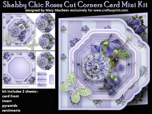 Shabby Chic Roses Cut Corners Card Mini Kit
