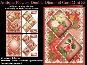 Antique Flowers Double Diamond Card Mini Kit
