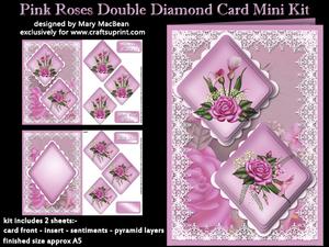 Pink Roses Double Diamond Card Mini Kit