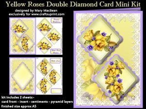 Yellow Roses Double Diamond Card Mini Kit