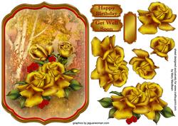 Golden Roses Shaped Topper