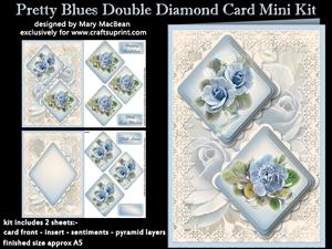 Pretty Blues Double Diamond Card Mini Kit