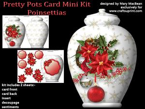 Pretty Pots Card Mini Kit - Poinsettias