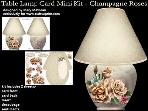 Table Lamp Card Mini Kit - Champagne Roses