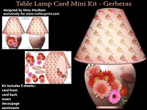 Table Lamp Card Mini Kit - Gerberas