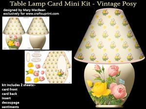 Table Lamp Card Mini Kit - Vintage Posy