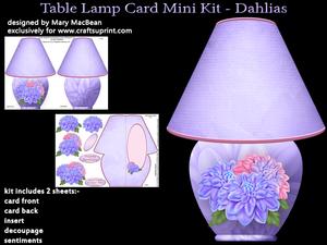 Table Lamp Card Mini Kit - Dahlias