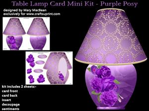 Table Lamp Card Mini Kit - Purple Posy