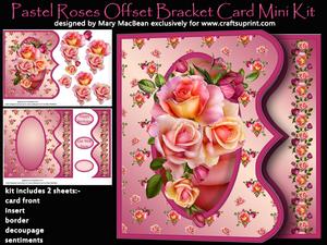 Pastel Roses Offset Bracket Card Mini Kit